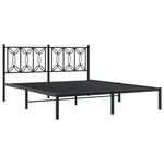 Casa si Gradina - Mobilier - Paturi si accesorii - Paturi - Cadru de pat metalic cu tablie, negru, 160x200 cm - Infinity.ro