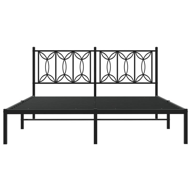 Casa si Gradina - Mobilier - Paturi si accesorii - Paturi - Cadru de pat metalic cu tablie, negru, 160x200 cm - Infinity.ro