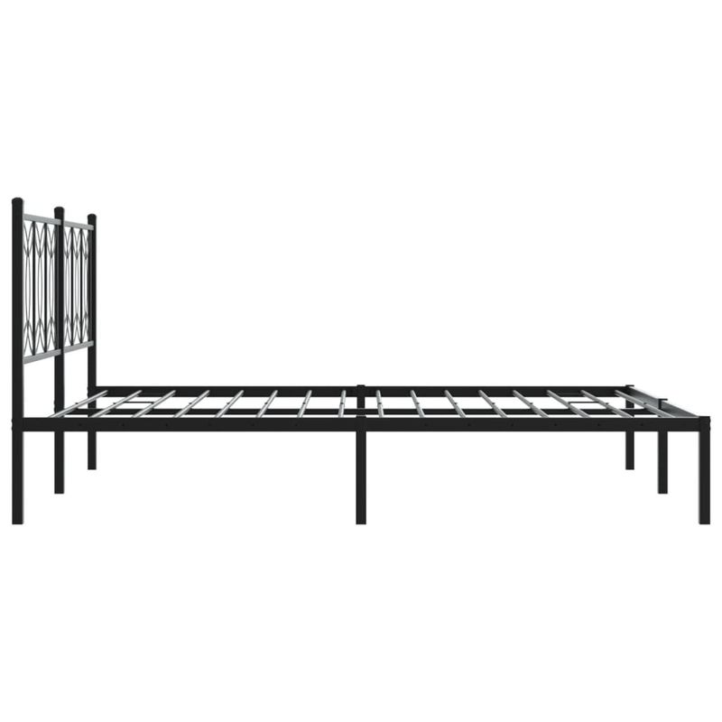 Casa si Gradina - Mobilier - Paturi si accesorii - Paturi - Cadru de pat metalic cu tablie, negru, 160x200 cm - Infinity.ro