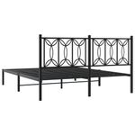 Casa si Gradina - Mobilier - Paturi si accesorii - Paturi - Cadru de pat metalic cu tablie, negru, 160x200 cm - Infinity.ro