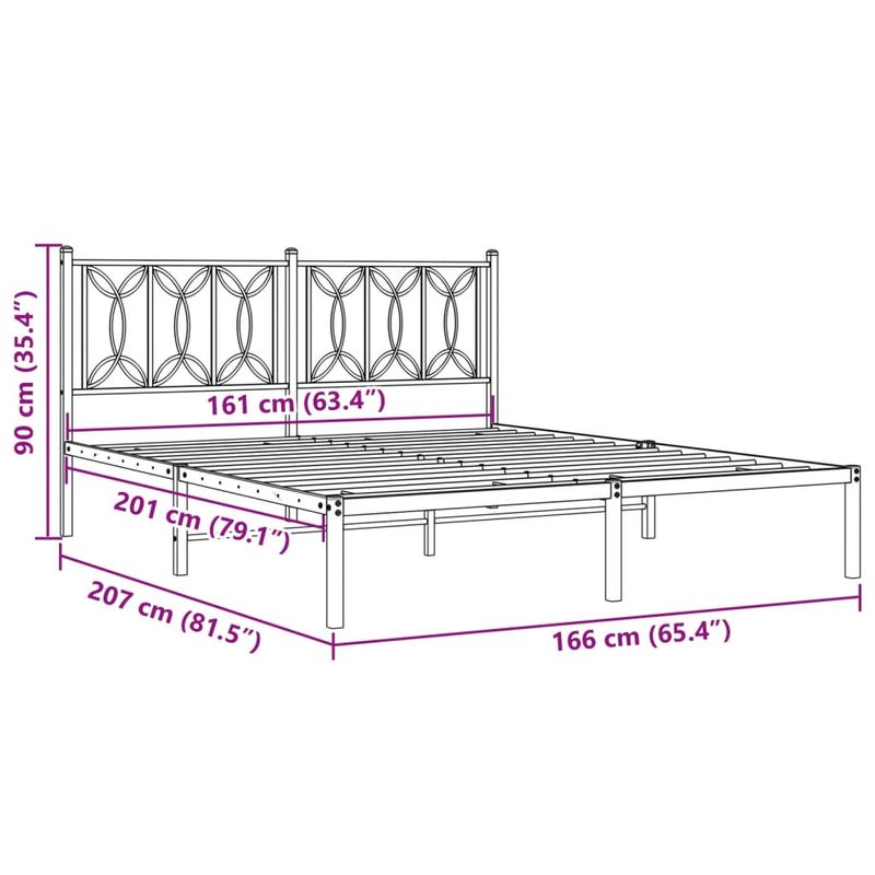 Casa si Gradina - Mobilier - Paturi si accesorii - Paturi - Cadru de pat metalic cu tablie, negru, 160x200 cm - Infinity.ro