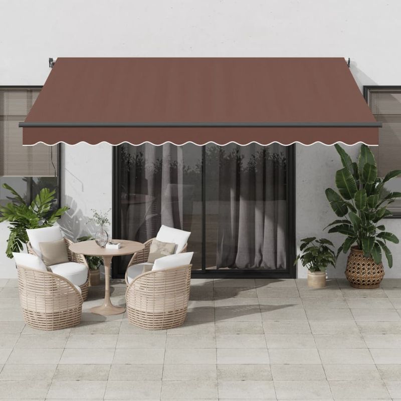 Casa si Gradina - Gradina si terasa - Umbrele si pavilioane - Umbrele - Copertina retractabila manual, maro, 400x300 cm - Infinity.ro