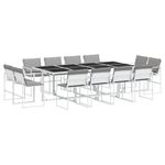 Casa si Gradina - Gradina si terasa - Mobilier exterior - Seturi mobila gradina - Set mobilier de gradina, 13 piese, cu perne, alb, textilena - Infinity.ro