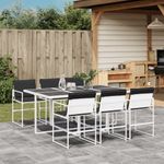 Casa si Gradina - Gradina si terasa - Mobilier exterior - Seturi mobila gradina - Set mobilier de gradina, 7 piese, cu perne, alb, textilena - Infinity.ro