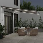 Casa si Gradina - Gradina si terasa - Umbrele si pavilioane - Pavilioane - Copertina retractabila manual cu LED-uri antracit/alb 450x350cm - Infinity.ro