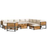 Casa si Gradina - Gradina si terasa - Mobilier exterior - Seturi mobila gradina - Set canapele gradina cu perne, 12 piese, lemn masiv de acacia, crem - Infinity.ro