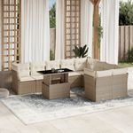 Casa si Gradina - Gradina si terasa - Mobilier exterior - Seturi mobila gradina - Set canapele de gradina cu perne, 10 piese, bej, poliratan - Infinity.ro