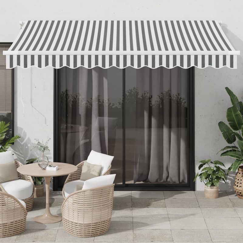 Casa si Gradina - Gradina si terasa - Umbrele si pavilioane - Umbrele - Copertina retractabila automat cu LED, antracit/alb, 350x250 cm - Infinity.ro