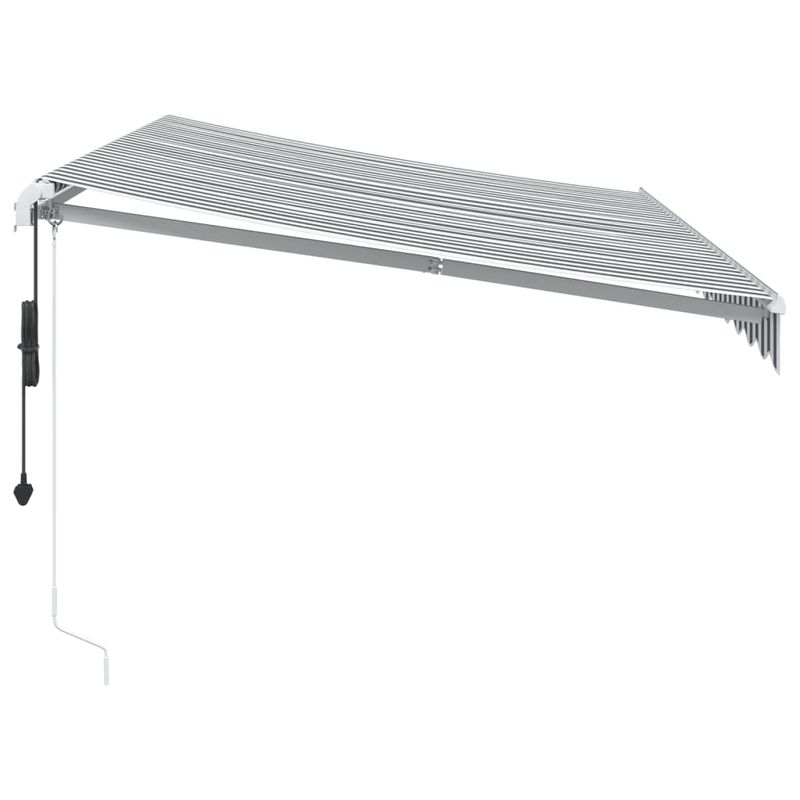 Casa si Gradina - Gradina si terasa - Umbrele si pavilioane - Umbrele - Copertina retractabila automat cu LED, antracit/alb, 350x250 cm - Infinity.ro