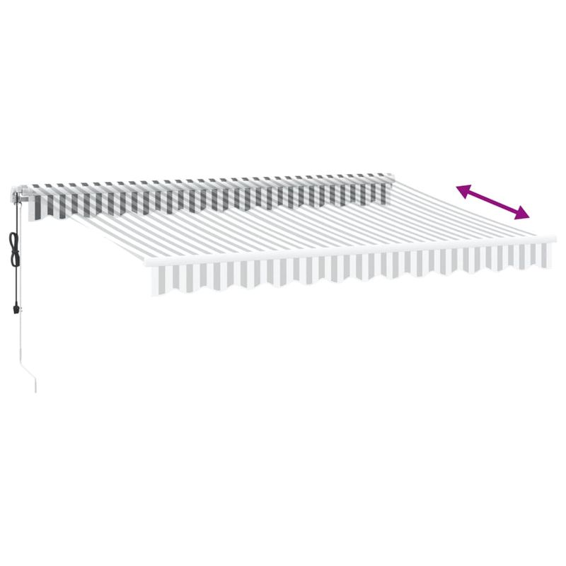 Casa si Gradina - Gradina si terasa - Umbrele si pavilioane - Umbrele - Copertina retractabila automat cu LED, antracit/alb, 350x250 cm - Infinity.ro