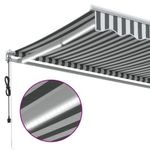 Casa si Gradina - Gradina si terasa - Umbrele si pavilioane - Umbrele - Copertina retractabila automat cu LED, antracit/alb, 350x250 cm - Infinity.ro
