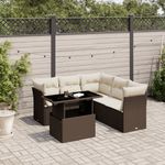 Casa si Gradina - Gradina si terasa - Mobilier exterior - Seturi mobila gradina - Set canapele de gradina cu perne, 6 piese, maro, poliratan - Infinity.ro