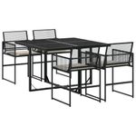 Casa si Gradina - Gradina si terasa - Mobilier exterior - Seturi mobila gradina - Set mobilier de gradina cu perne, 5 piese, negru, poliratan - Infinity.ro