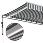 Casa si Gradina - Gradina si terasa - Umbrele si pavilioane - Umbrele - Copertina retractabila automat cu LED, antracit/alb, 300x250 cm - Infinity.ro