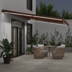 Casa si Gradina - Gradina si terasa - Umbrele si pavilioane - Umbrele - Copertina retractabila manual cu LED-uri, maro, 600x300 cm - Infinity.ro