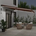 Casa si Gradina - Gradina si terasa - Umbrele si pavilioane - Umbrele - Copertina retractabila automat cu LED-uri, maro, 600x350 cm - Infinity.ro