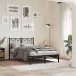 Casa si Gradina - Mobilier - Paturi si accesorii - Accesorii paturi - Tablie de pat metalica, negru, 120 cm - Infinity.ro
