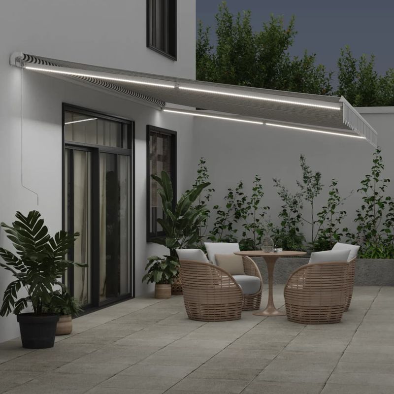 Casa si Gradina - Gradina si terasa - Umbrele si pavilioane - Umbrele - Copertina retractabila manual cu LED, antracit/alb, 600x350 cm - Infinity.ro