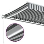 Casa si Gradina - Gradina si terasa - Umbrele si pavilioane - Umbrele - Copertina retractabila manual cu LED, antracit/alb, 600x350 cm - Infinity.ro