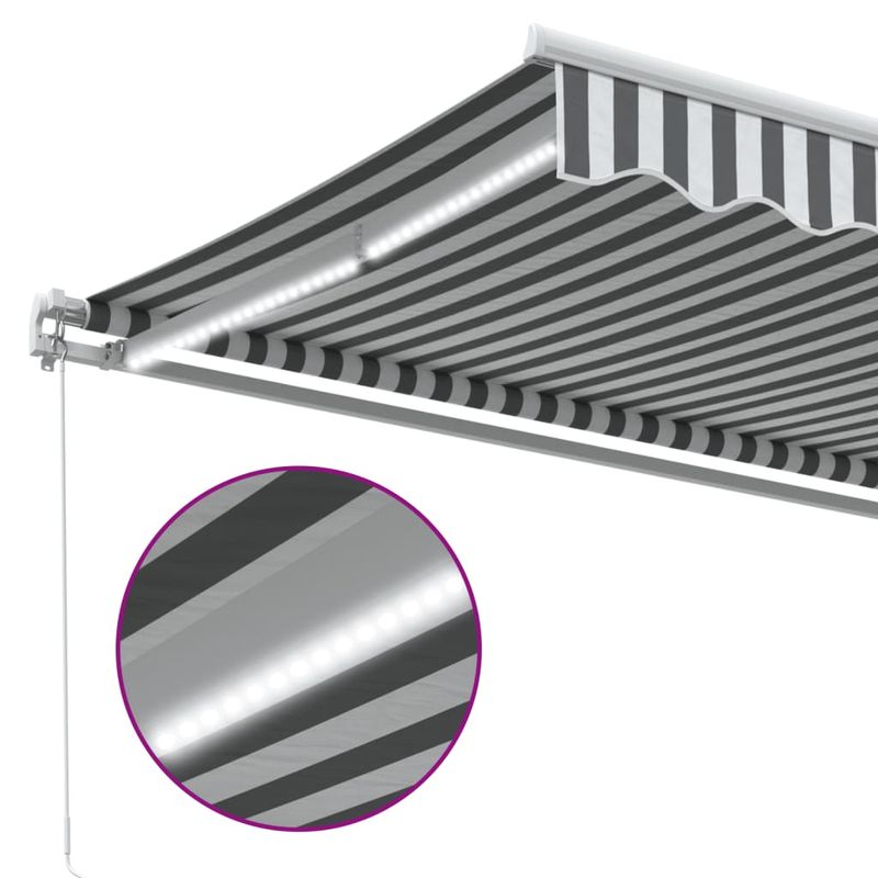 Casa si Gradina - Gradina si terasa - Umbrele si pavilioane - Umbrele - Copertina retractabila manual cu LED, antracit/alb, 600x350 cm - Infinity.ro