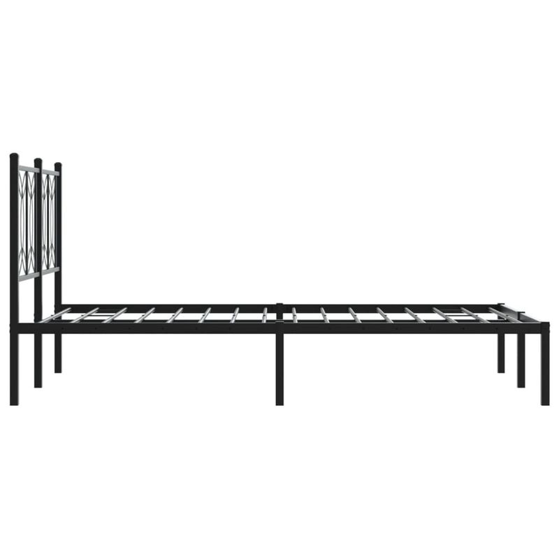 Casa si Gradina - Mobilier - Paturi si accesorii - Paturi - Cadru de pat metalic cu tablie, negru, 120x190 cm - Infinity.ro