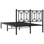 Casa si Gradina - Mobilier - Paturi si accesorii - Paturi - Cadru de pat metalic cu tablie, negru, 120x190 cm - Infinity.ro