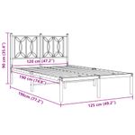 Casa si Gradina - Mobilier - Paturi si accesorii - Paturi - Cadru de pat metalic cu tablie, negru, 120x190 cm - Infinity.ro