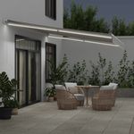 Casa si Gradina - Gradina si terasa - Umbrele si pavilioane - Umbrele - Copertina retractabila manual cu LED, antracit/alb, 500x300 m - Infinity.ro