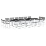 Casa si Gradina - Gradina si terasa - Mobilier exterior - Seturi mobila gradina - Set mobilier de gradina, 17 piese, cu perne, alb, textilena - Infinity.ro