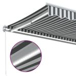 Casa si Gradina - Gradina si terasa - Umbrele si pavilioane - Umbrele - Copertina retractabila manual cu LED, antracit/alb, 500x300 m - Infinity.ro