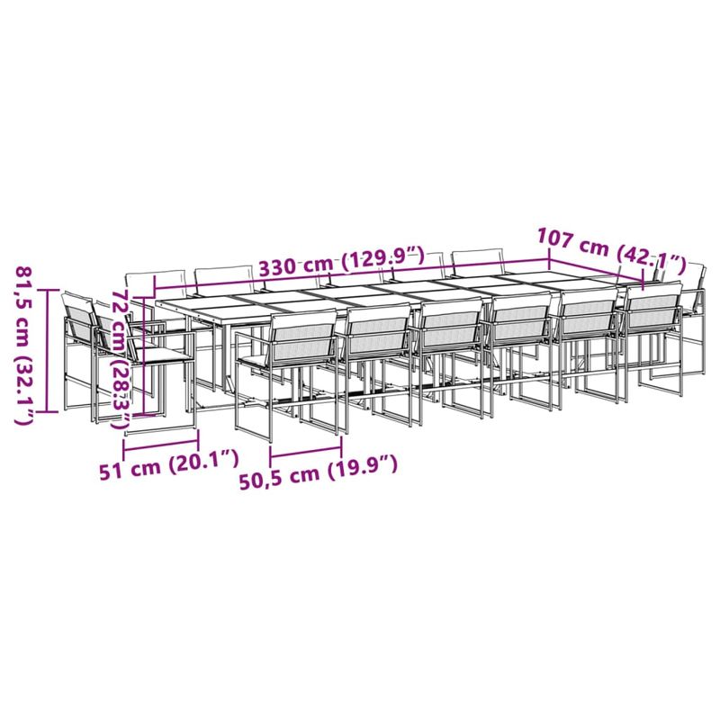Casa si Gradina - Gradina si terasa - Mobilier exterior - Seturi mobila gradina - Set mobilier de gradina, 17 piese, cu perne, alb, textilena - Infinity.ro