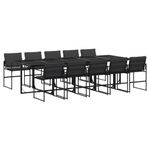 Casa si Gradina - Gradina si terasa - Mobilier exterior - Seturi mobila gradina - Set mobilier de gradina, 11 piese, cu perne, negru, textilena - Infinity.ro