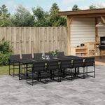 Casa si Gradina - Gradina si terasa - Mobilier exterior - Seturi mobila gradina - Set mobilier de gradina, 11 piese, cu perne, negru, textilena - Infinity.ro