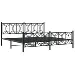 Casa si Gradina - Mobilier - Paturi si accesorii - Paturi - Cadru pat metalic cu tablii de cap/picioare, negru, 193x203 cm - Infinity.ro