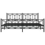 Casa si Gradina - Mobilier - Paturi si accesorii - Paturi - Cadru pat metalic cu tablii de cap/picioare, negru, 193x203 cm - Infinity.ro