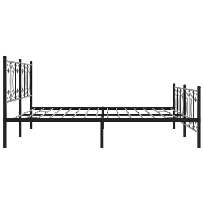 Casa si Gradina - Mobilier - Paturi si accesorii - Paturi - Cadru pat metalic cu tablii de cap/picioare, negru, 193x203 cm - Infinity.ro