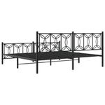 Casa si Gradina - Mobilier - Paturi si accesorii - Paturi - Cadru pat metalic cu tablii de cap/picioare, negru, 193x203 cm - Infinity.ro