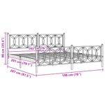 Casa si Gradina - Mobilier - Paturi si accesorii - Paturi - Cadru pat metalic cu tablii de cap/picioare, negru, 193x203 cm - Infinity.ro