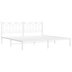 Casa si Gradina - Mobilier - Paturi si accesorii - Paturi - Cadru de pat metalic cu tablie, alb, 200x200 cm - Infinity.ro