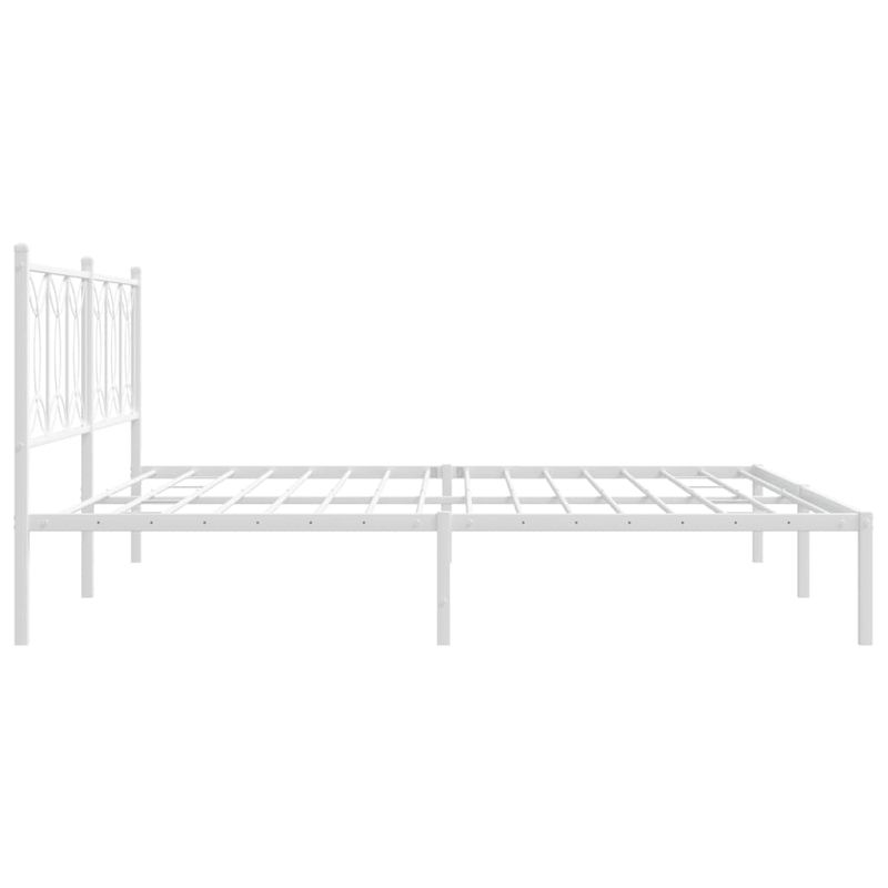 Casa si Gradina - Mobilier - Paturi si accesorii - Paturi - Cadru de pat metalic cu tablie, alb, 200x200 cm - Infinity.ro