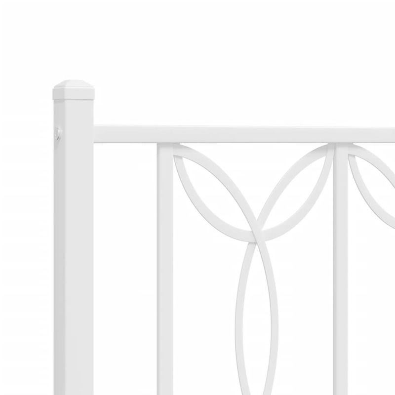 Casa si Gradina - Mobilier - Paturi si accesorii - Paturi - Cadru de pat metalic cu tablie, alb, 200x200 cm - Infinity.ro