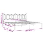 Casa si Gradina - Mobilier - Paturi si accesorii - Paturi - Cadru de pat metalic cu tablie, alb, 200x200 cm - Infinity.ro