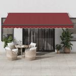 Casa si Gradina/Gradina si terasa/Umbrele si pavilioane/Pavilioane - Copertina retractabila manual, visiniu, 450x300 cm - Infinity.ro