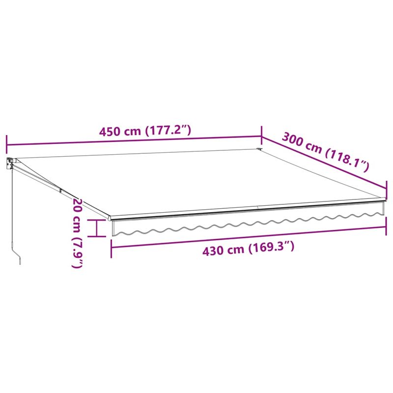 Casa si Gradina/Gradina si terasa/Umbrele si pavilioane/Pavilioane - Copertina retractabila manual, visiniu, 450x300 cm - Infinity.ro