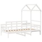 Casa si Gradina - Mobilier - Paturi si accesorii - Paturi - Pat de zi cu acoperis, alb, 80x200 cm, lemn masiv de pin - Infinity.ro