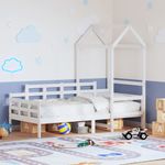 Casa si Gradina - Mobilier - Paturi si accesorii - Paturi - Pat de zi cu acoperis, alb, 80x200 cm, lemn masiv de pin - Infinity.ro