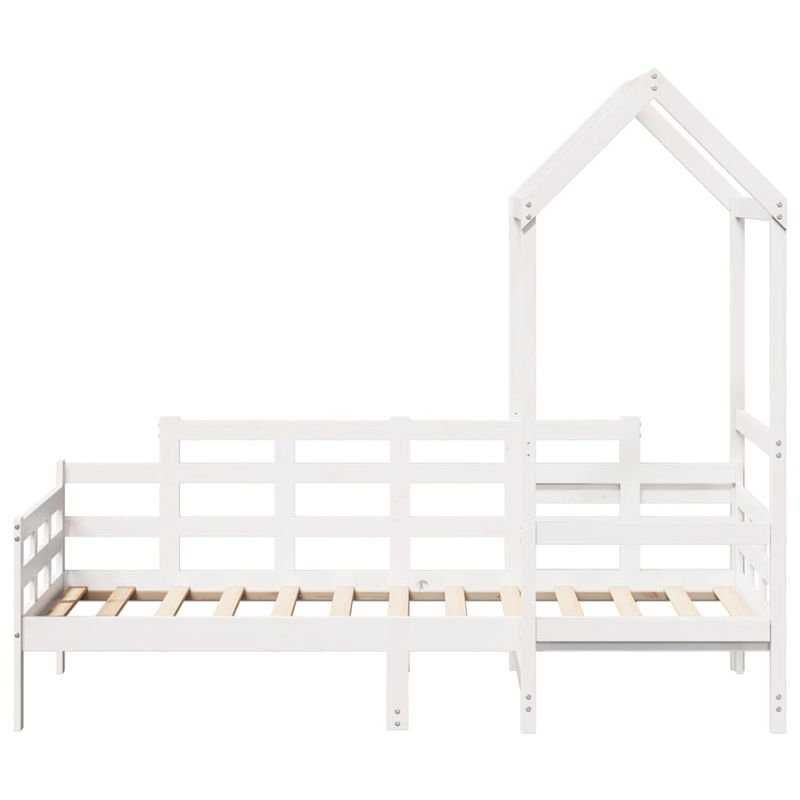 Casa si Gradina - Mobilier - Paturi si accesorii - Paturi - Pat de zi cu acoperis, alb, 80x200 cm, lemn masiv de pin - Infinity.ro