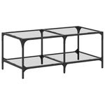 Casa si Gradina - Mobilier - Mese si birouri - Masute de cafea - Masuta de cafea cu blat sticla transparenta 98,5x50x40 cm otel - Infinity.ro