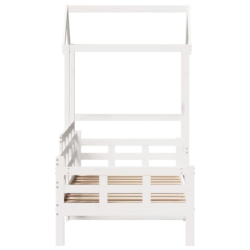 Casa si Gradina - Mobilier - Paturi si accesorii - Paturi - Pat de zi cu acoperis, alb, 80x200 cm, lemn masiv de pin - Infinity.ro