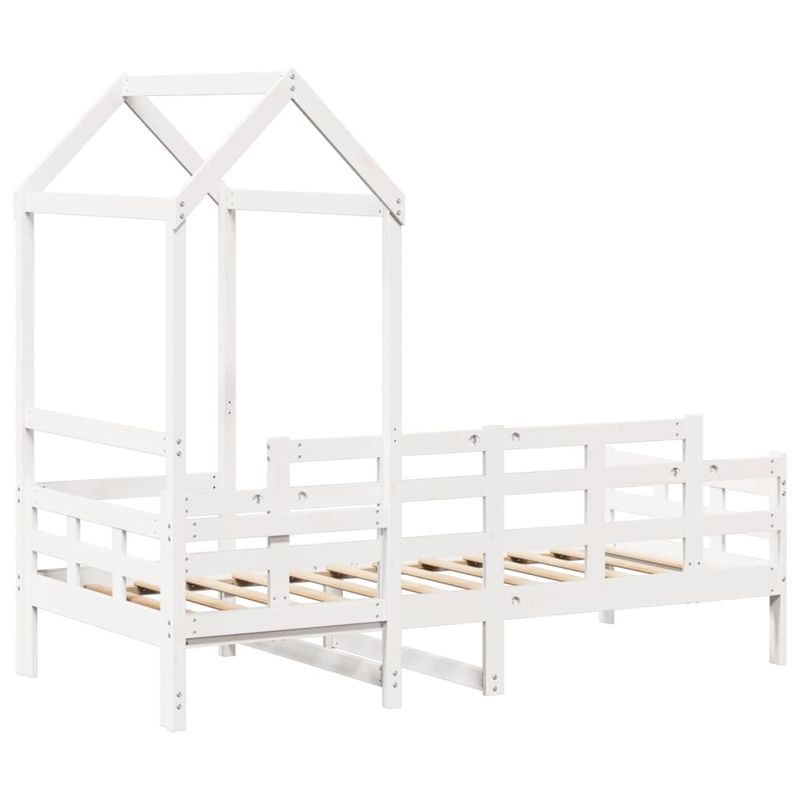 Casa si Gradina - Mobilier - Paturi si accesorii - Paturi - Pat de zi cu acoperis, alb, 80x200 cm, lemn masiv de pin - Infinity.ro
